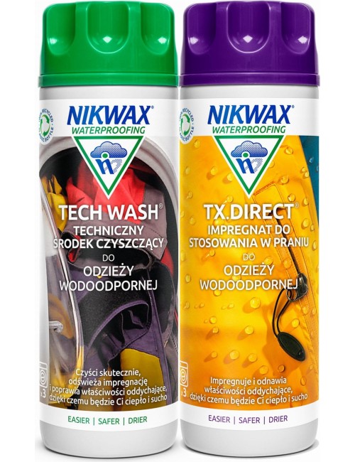 Zestaw do pielęgnacji odzieży Nikwax Tech Wash i TX Direct