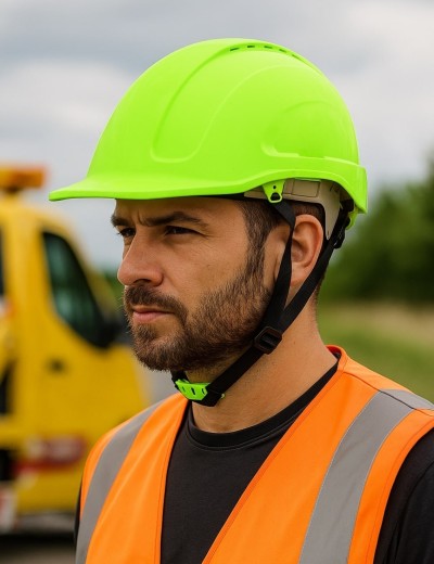Kask budowlany ochronny Morion z paskiem | Balticbhp.pl
