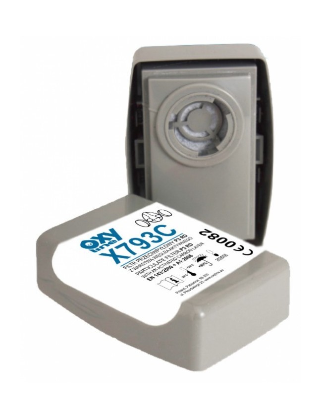 Filtr przeciwpyłowy do maski P3 z węglem aktywnym X793C