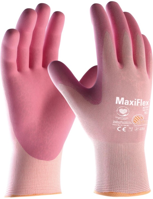 Rękawice robocze różowe ATG 34-814 MaxiFlex
