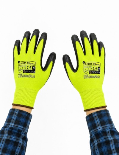 Rękawice antyprzecięciowe X-CUT5 PU YELLOW